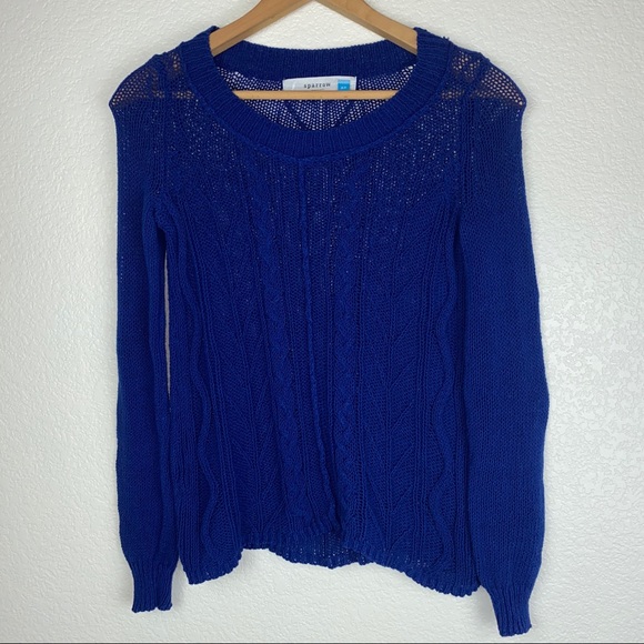 Anthro Sparrow Knit Cable Open Weave Pullover Sweater - Picture 3 of 8